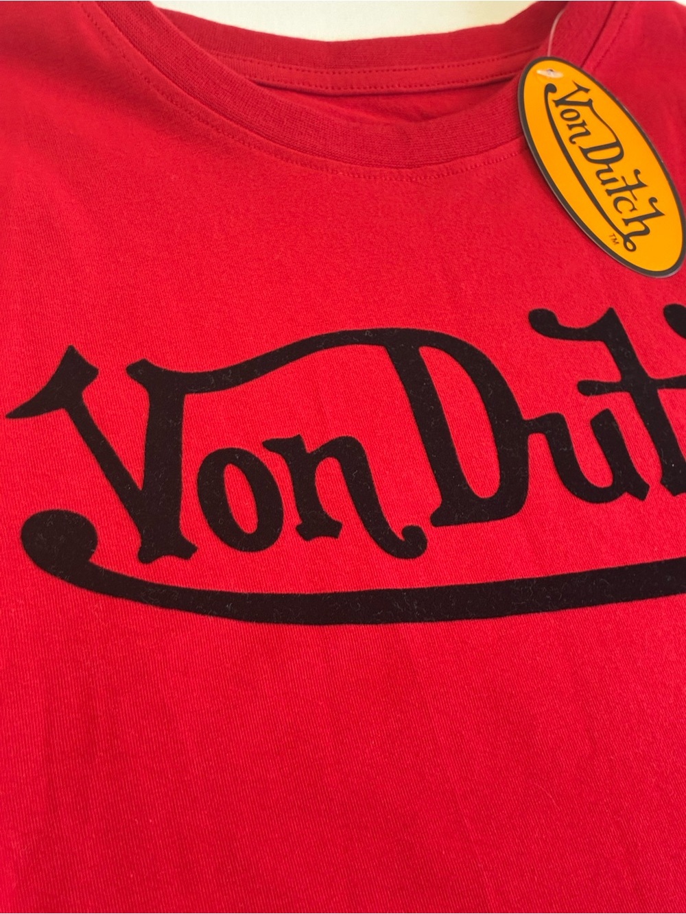 Von Dutch Red Short Sleeve Logo Tee - Picture 3 of 8